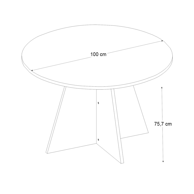 Τραπέζι Tailor Megapap χρώμα sapphire oak Ø100x75,7εκ. - Image 7