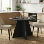 Τραπέζι Tailor Megapap χρώμα sencron black Ø100×75,7εκ.