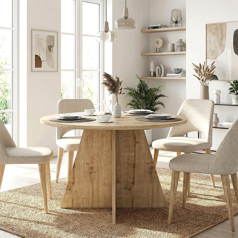 Τραπέζι Tailor Megapap χρώμα sapphire oak Ø120x75,7εκ. - Image 4