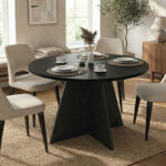 Τραπέζι Tailor Megapap χρώμα sencron black Ø120×75,7εκ.