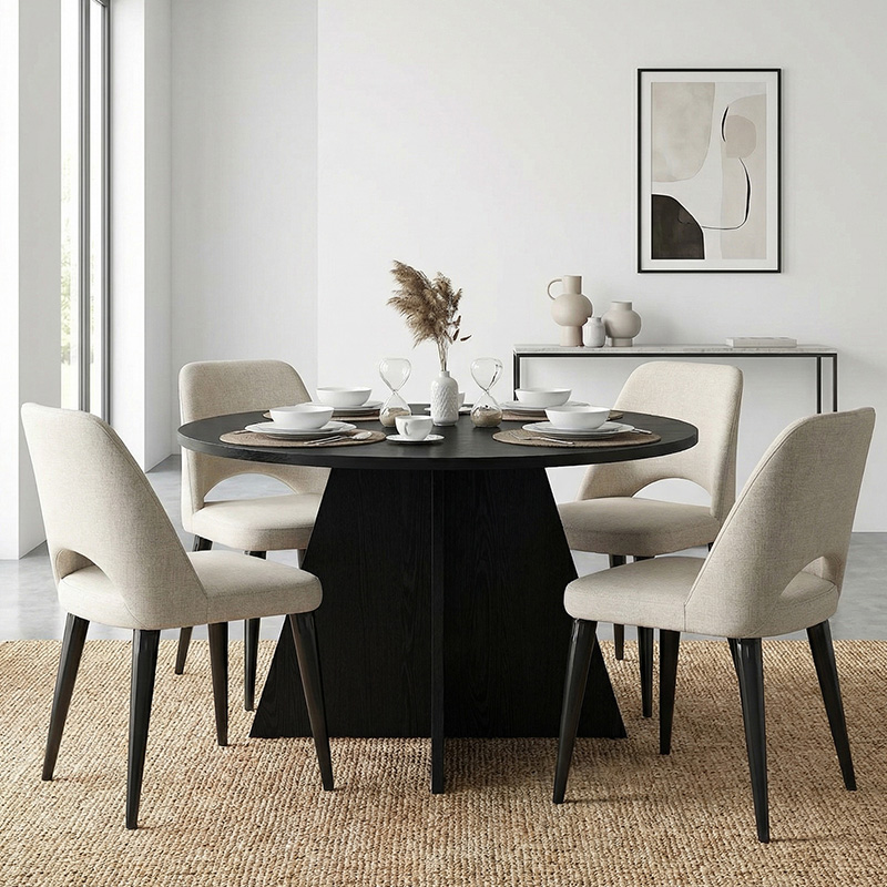 Τραπέζι Tailor Megapap χρώμα sencron black Ø120x75,7εκ. - Image 4