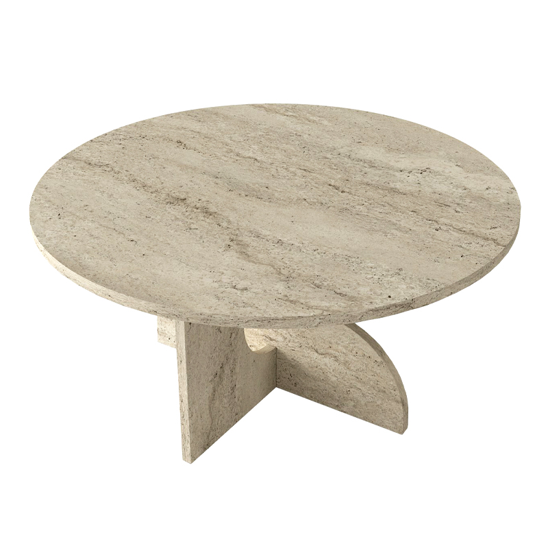 Τραπεζάκι σαλονιού Mara Megapap χρώμα travertine Ø75x36,8εκ. - Image 8