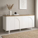Μπουφές Bono Megapap χρώμα λευκό – sepet oak 150x45x74,6εκ.