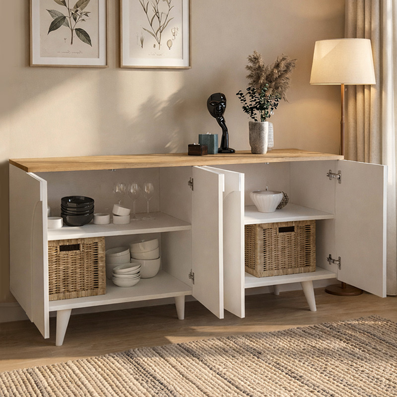 Μπουφές Bono Megapap χρώμα λευκό - sepet oak 150x45x74,6εκ. - Image 2