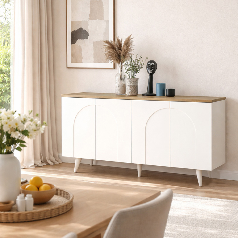 Μπουφές Bono Megapap χρώμα λευκό - sepet oak 150x45x74,6εκ. - Image 4