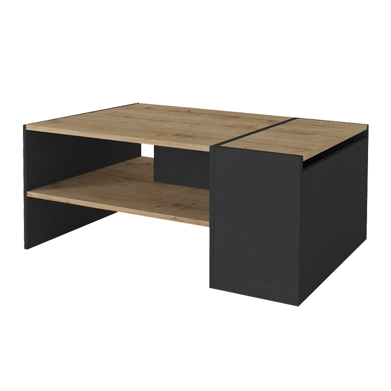 Τραπεζάκι σαλονιού Izia Megapap χρώμα sapphire oak - ανθρακί 110x60x45εκ. - Image 5