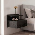 Κομοδίνο επιτοίχιο Mislina Megapap χρώμα sencron black 40×33,2×32εκ.