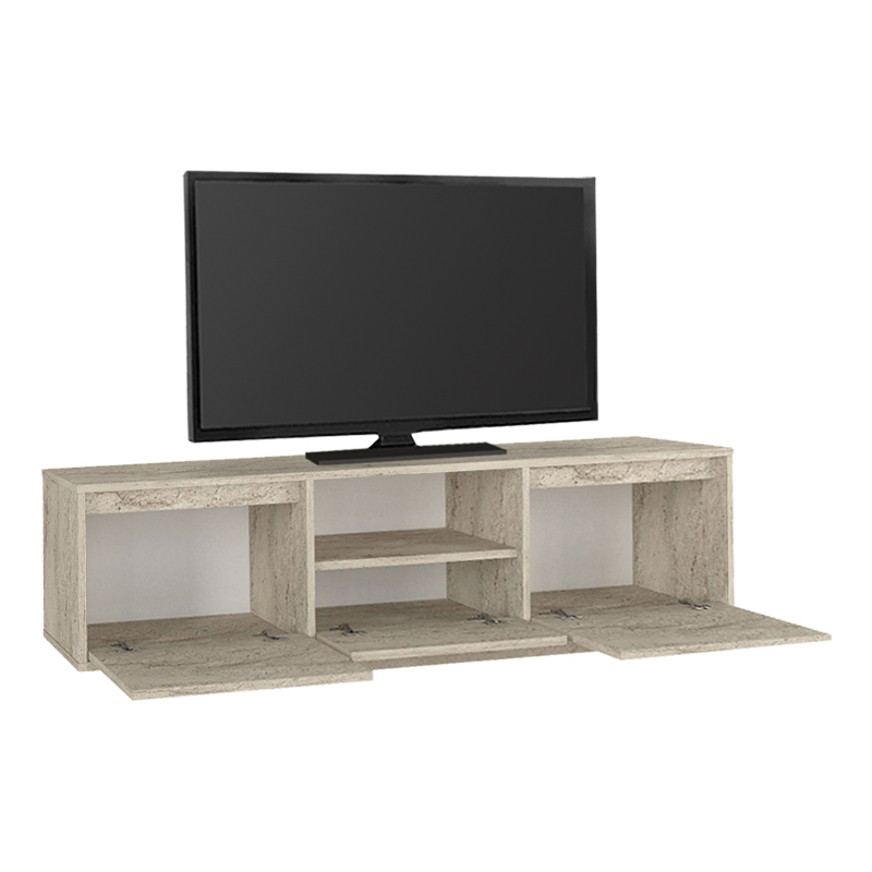 Έπιπλο τηλεόρασης Lumbera Megapap χρώμα travertine 160x29,5x42εκ. - Image 9