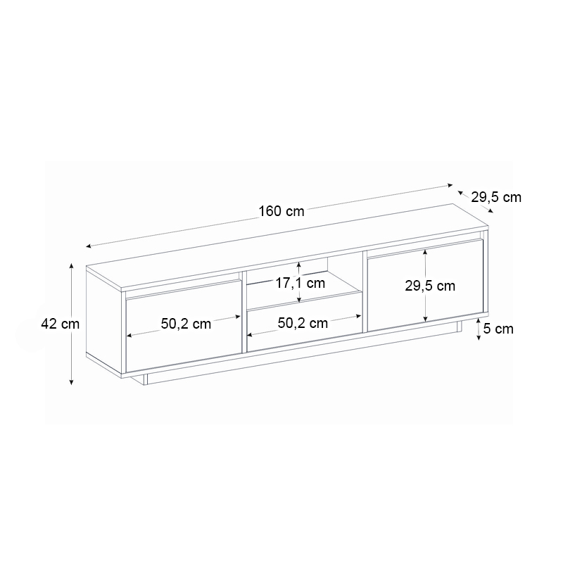 Έπιπλο τηλεόρασης Lumbera Megapap χρώμα travertine 160x29,5x42εκ. - Image 10