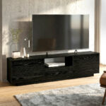 Έπιπλο τηλεόρασης Lumbera Megapap χρώμα sencron black 160×29,5×42εκ.