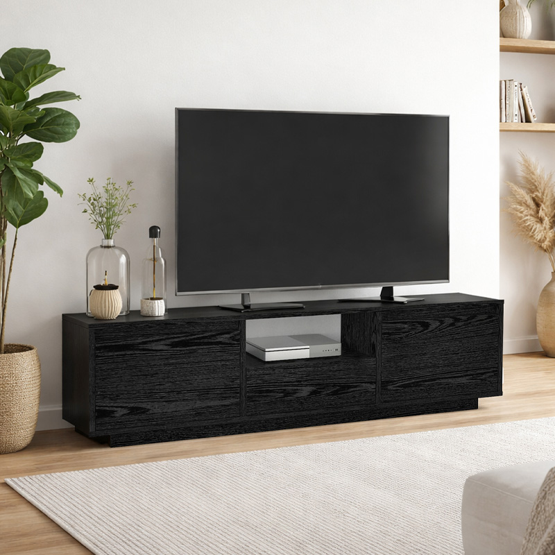 Έπιπλο τηλεόρασης Lumbera Megapap χρώμα sencron black 160x29,5x42εκ. - Image 5