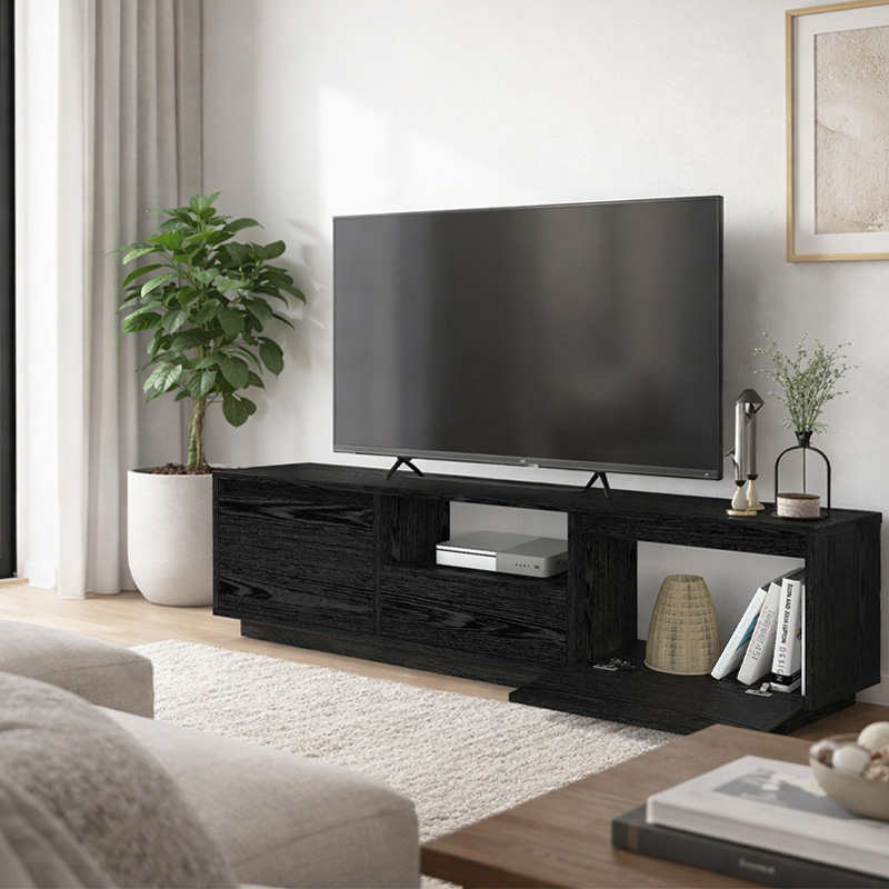 Έπιπλο τηλεόρασης Lumbera Megapap χρώμα sencron black 160x29,5x42εκ. - Image 6