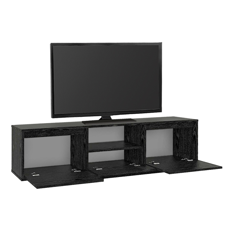 Έπιπλο τηλεόρασης Lumbera Megapap χρώμα sencron black 160x29,5x42εκ. - Image 8
