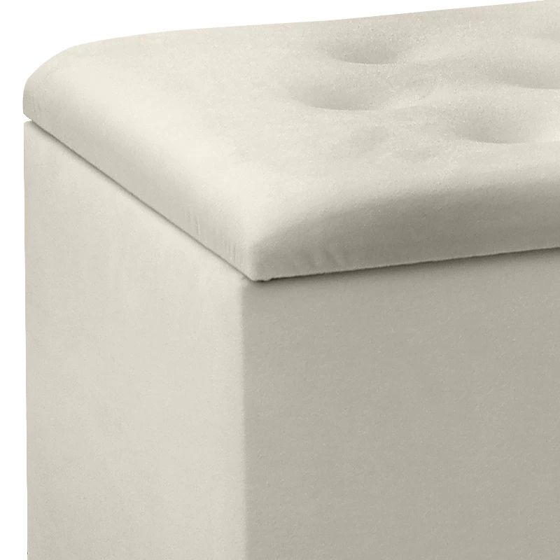 Σκαμπώ - Ταμπουρέ Lotus Megapap βελούδινο χρώμα κρεμ 90x40x50εκ. - Image 5