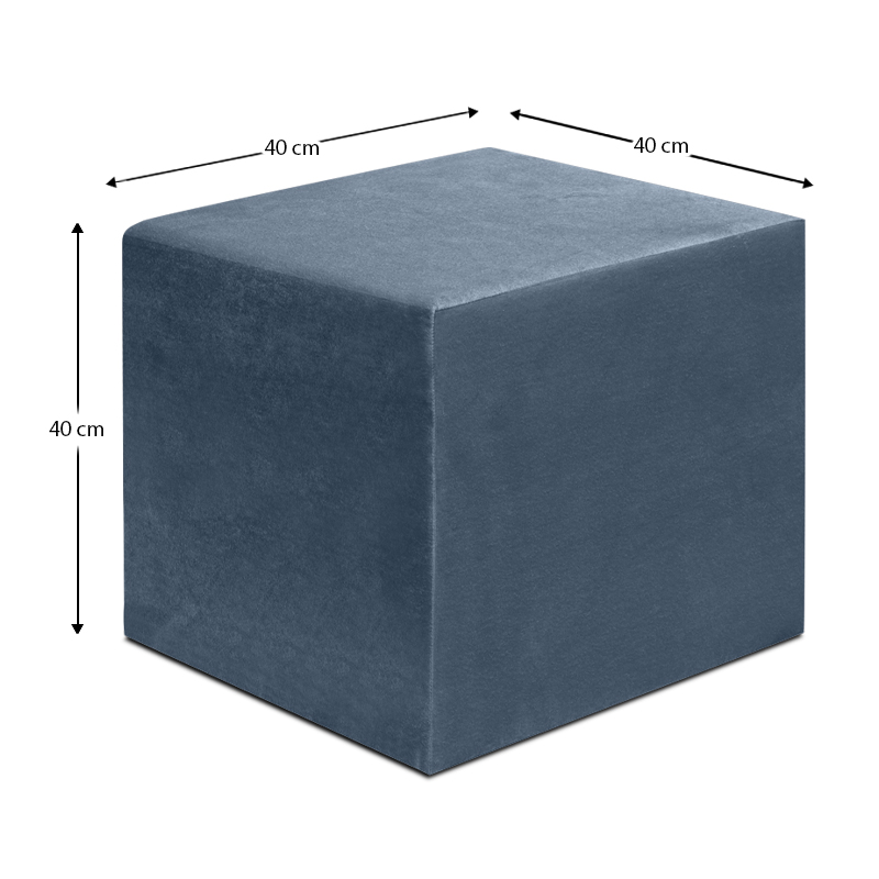 Σκαμπώ April Megapap βελούδινο χρώμα ανθρακί 40x40x40εκ. - Image 4