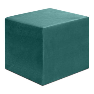 Σκαμπώ April Megapap βελούδινο χρώμα κυπαρισσί 40x40x40εκ.