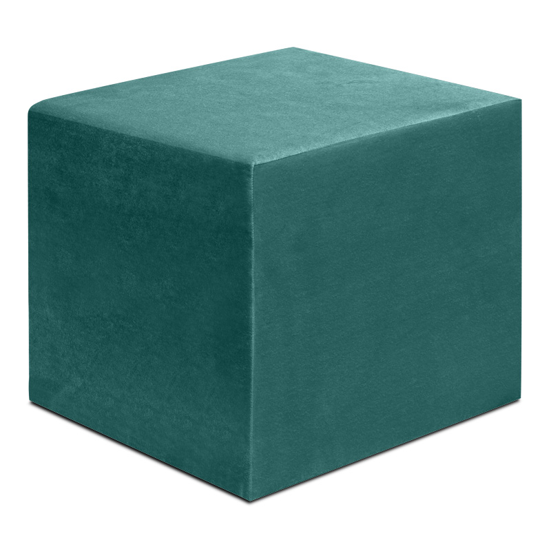 Σκαμπώ April Megapap βελούδινο χρώμα κυπαρισσί 40x40x40εκ.
