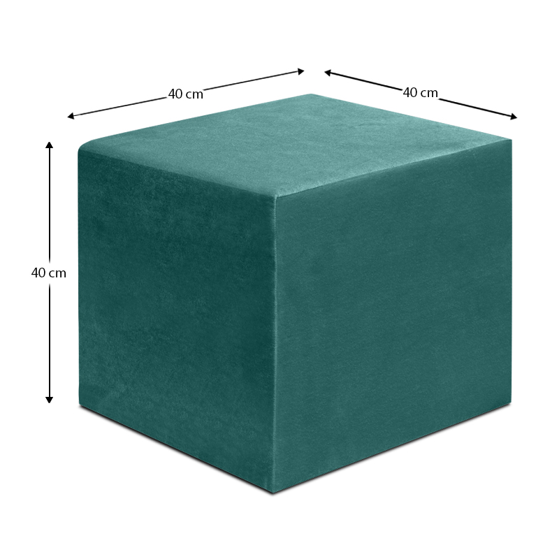 Σκαμπώ April Megapap βελούδινο χρώμα κυπαρισσί 40x40x40εκ. - Image 4