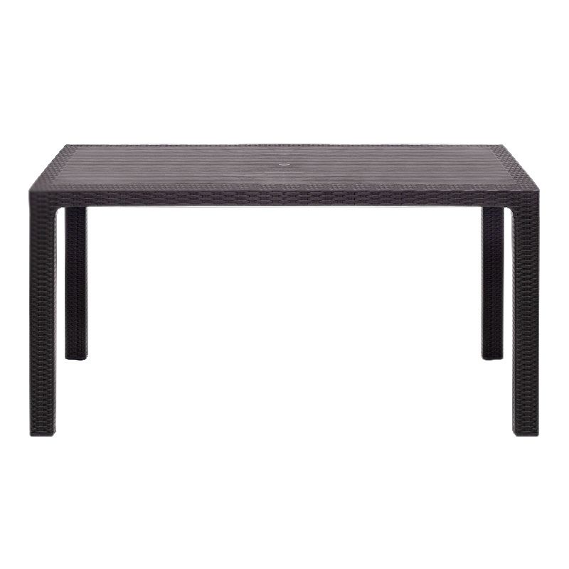 Τραπέζι πολυπροπυλενίου Kalan Megapap χρώμα καφέ 150x90x75εκ. - Image 4
