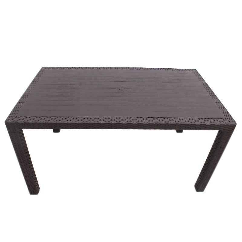 Τραπέζι πολυπροπυλενίου Kalan Megapap χρώμα καφέ 150x90x75εκ. - Image 5