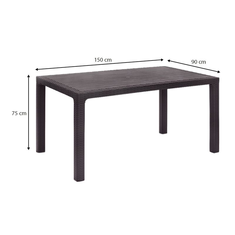 Τραπέζι πολυπροπυλενίου Kalan Megapap χρώμα καφέ 150x90x75εκ. - Image 6