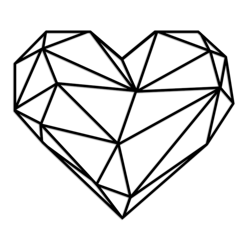 Διακοσμητικό τοίχου Heart Megapap μεταλλικό χρώμα μαύρο 47×40εκ.