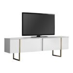 Έπιπλο τηλεόρασης Luxe Megapap χρώμα λευκό – χρυσό 180x30x50εκ.