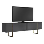 Έπιπλο τηλεόρασης Luxe Megapap χρώμα ανθρακί – χρυσό 180x30x50εκ.