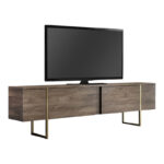 Έπιπλο τηλεόρασης Luxe Megapap χρώμα καρυδί – χρυσό 180x30x50εκ.
