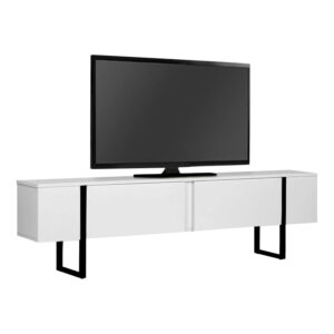Έπιπλο τηλεόρασης Luxe Megapap χρώμα λευκό - μαύρο 180x30x50εκ.
