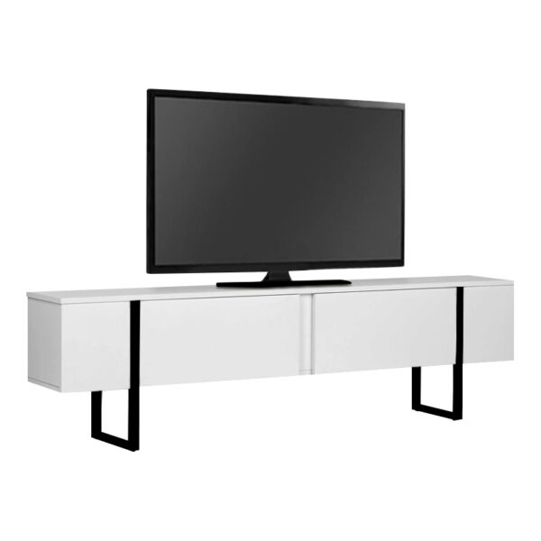 Έπιπλο τηλεόρασης Luxe Megapap χρώμα λευκό – μαύρο 180x30x50εκ.