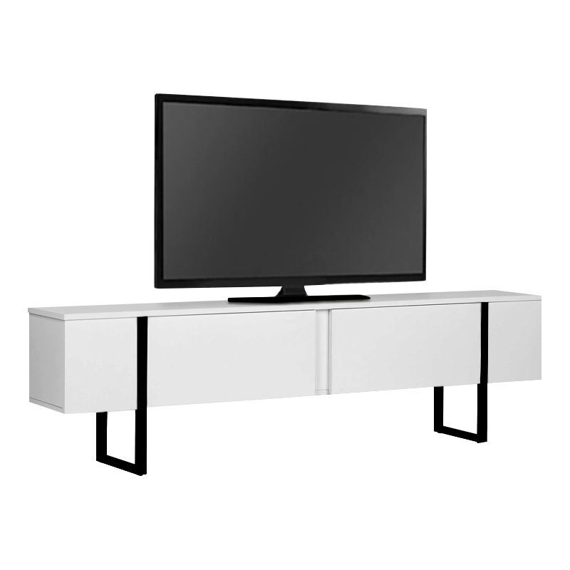 Έπιπλο τηλεόρασης Luxe Megapap χρώμα λευκό – μαύρο 180x30x50εκ.
