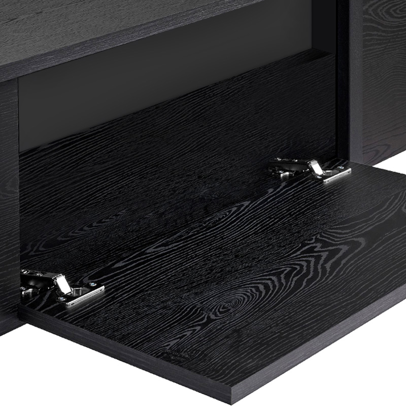 Έπιπλο τηλεόρασης Luxe Megapap χρώμα black wood 180x30x50εκ. - Image 5