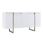 Μπουφές Luxe Megapap χρώμα λευκό – χρυσό 160x35x80εκ.