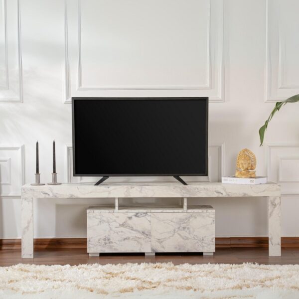 Έπιπλο τηλεόρασης Enclave Megapap χρώμα εφέ μαρμάρου 180×31,3×50εκ.