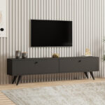 Έπιπλο τηλεόρασης Paris Megapap χρώμα ανθρακί 160x25x35εκ.