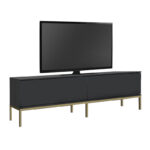 Έπιπλο τηλεόρασης Lord Megapap χρώμα μαύρο – χρυσό 180x30x47εκ.