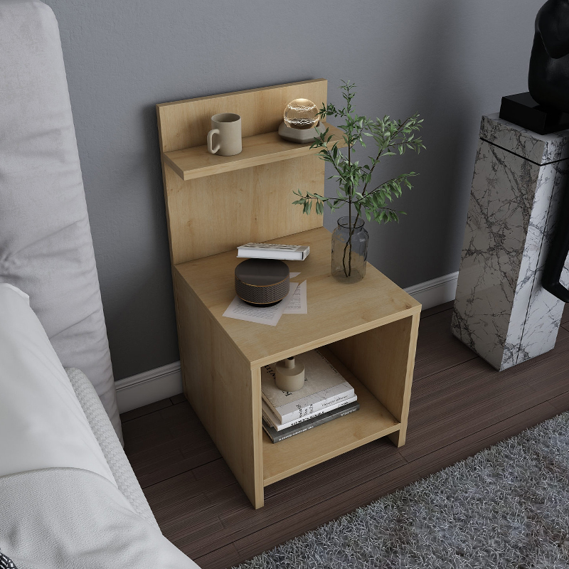 Κομοδίνο Ulman Megapap χρώμα sapphire oak 35x37x72εκ. - Image 2