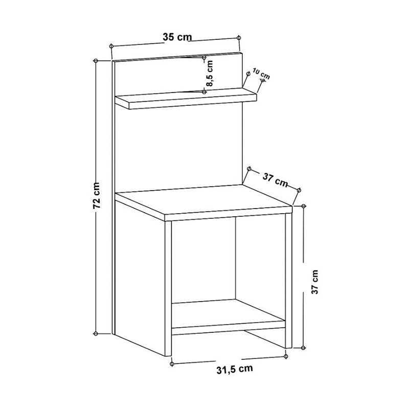 Κομοδίνο Ulman Megapap χρώμα λευκό 35x37x72εκ. - Image 5