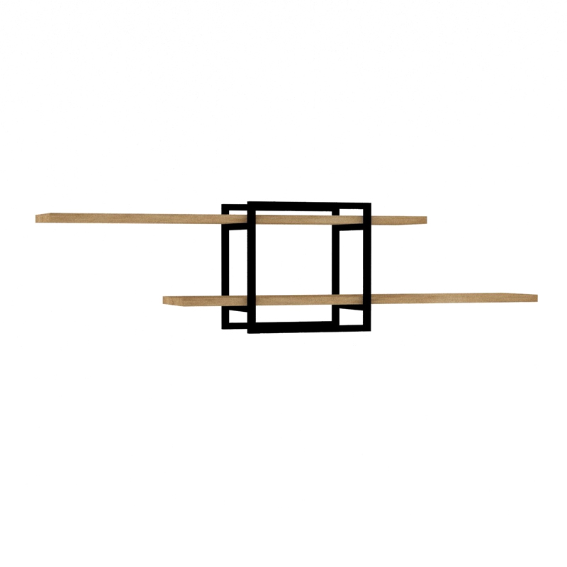 Ραφιέρα τοίχου Mone Megapap χρώμα sapphire oak - μαύρο 120x18x30εκ. - Image 3