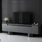 Έπιπλο τηλεόρασης Haven Megapap χρώμα ανθρακί 180x30x50εκ.