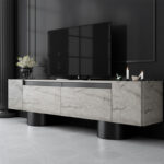 Έπιπλο τηλεόρασης Haven Megapap χρώμα travertine 180x30x50εκ.