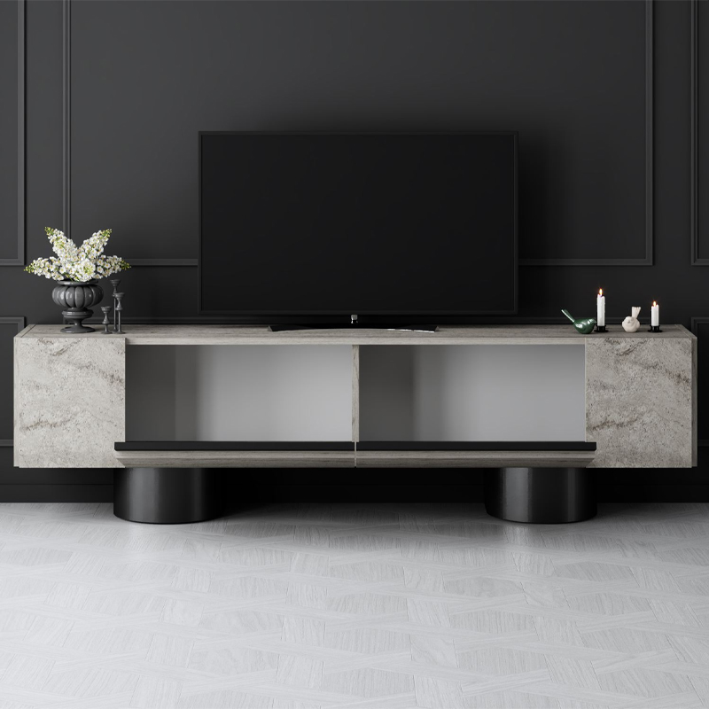 Έπιπλο τηλεόρασης Haven Megapap χρώμα travertine 180x30x50εκ. - Image 3