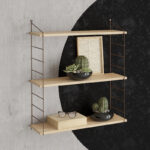 Ραφιέρα τοίχου Armoni Megapap χρώμα sapphire oak – καφέ μέταλλο 72x20x85εκ.