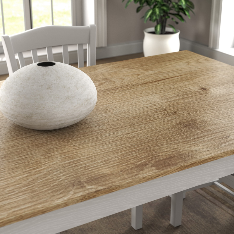 Τραπέζι Fira Megapap χρώμα λευκό - φυσικό οξιάς 180x90x78εκ. - Image 4
