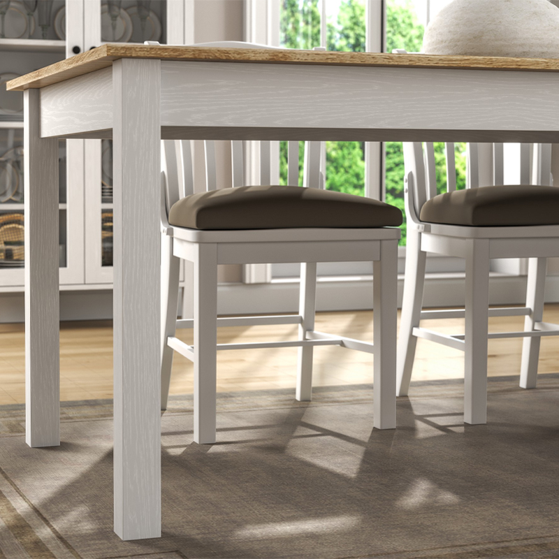 Τραπέζι Fira Megapap χρώμα λευκό - φυσικό οξιάς 180x90x78εκ. - Image 5