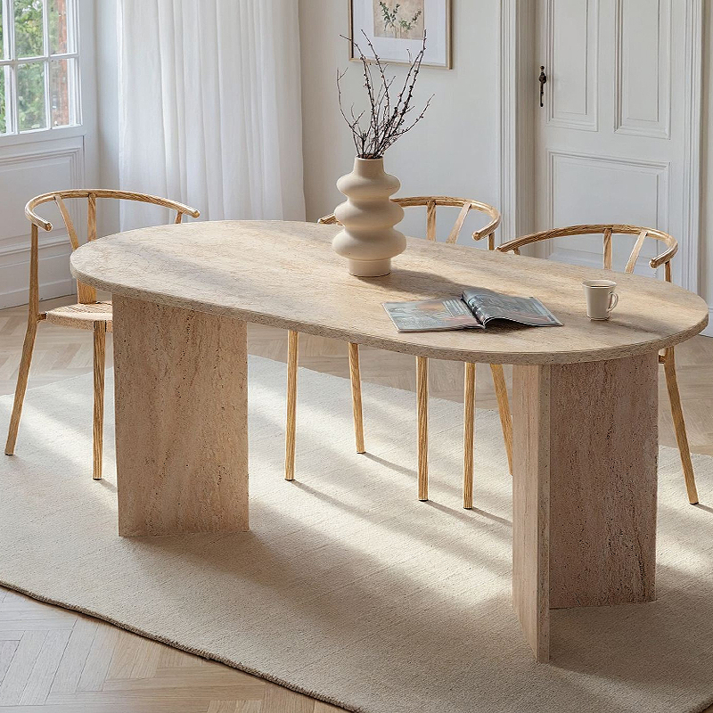 Τραπέζι Sablin Megapap χρώμα travertine 180×89,5×75εκ.