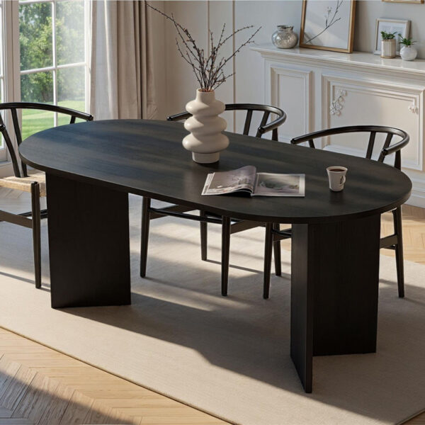 Τραπέζι Sablin Megapap χρώμα black wood 180×89,5×75εκ.