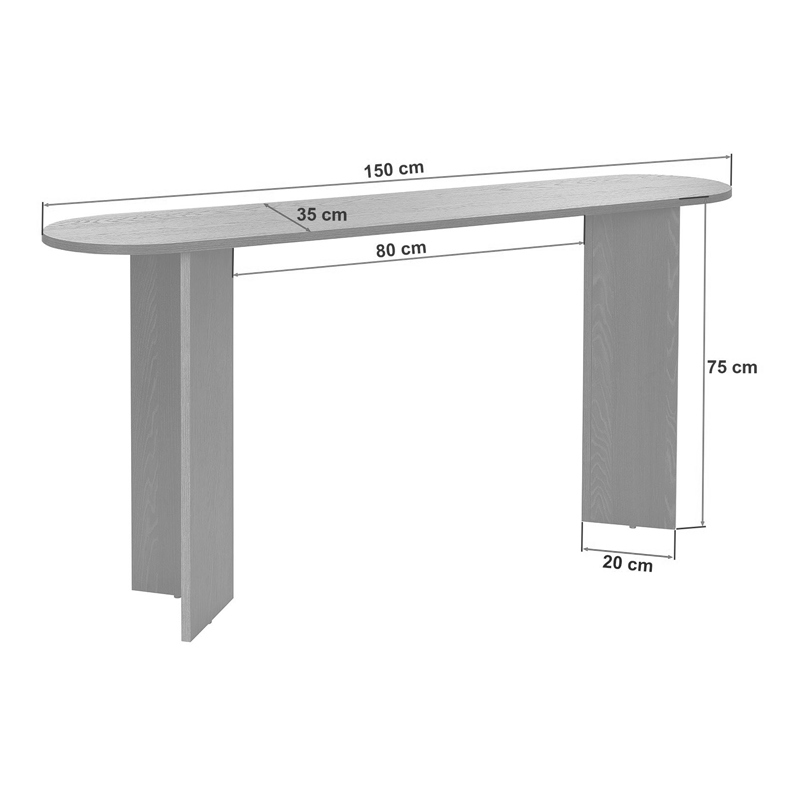 Κονσόλα Sira Megapap χρώμα καρυδί 150x35x75εκ. - Image 7