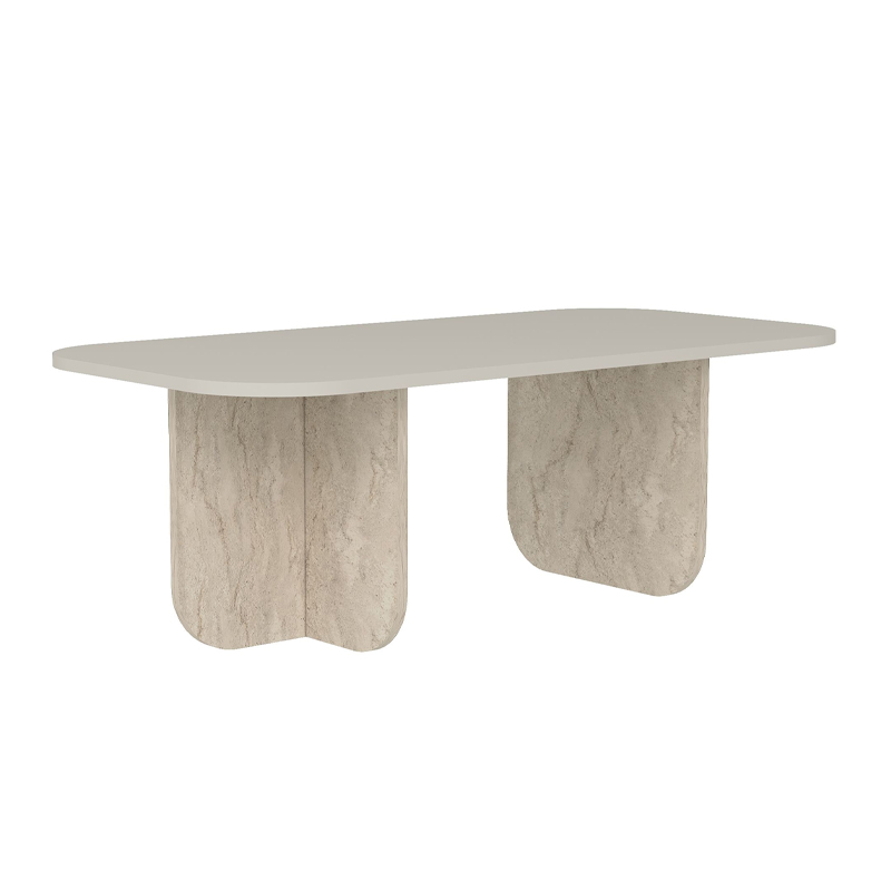 Τραπεζάκι σαλονιού Becaj Megapap χρώμα sandstone - travertine 120x60x41,4εκ. - Image 4